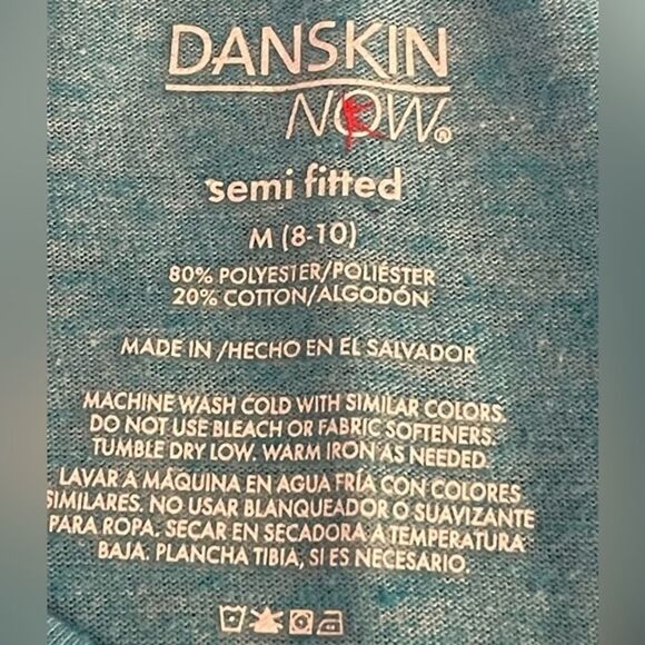 Medium Danskin Now semi fitted blue long sleeve lightweight stretch athletic top - Picture 8 of 10